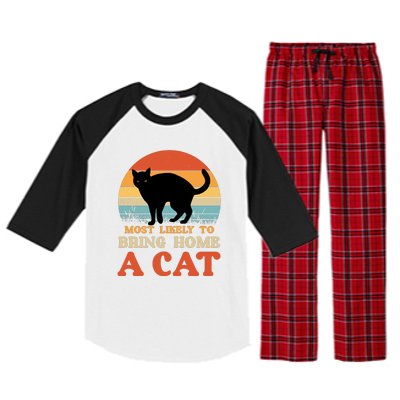 Most Likely To Bring Home A Cat Raglan Sleeve Pajama Set