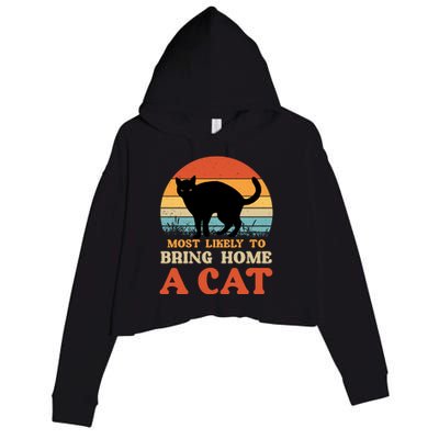 Most Likely To Bring Home A Cat Crop Fleece Hoodie