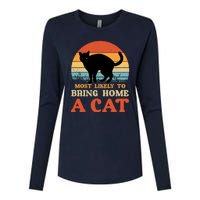 Most Likely To Bring Home A Cat Womens Cotton Relaxed Long Sleeve T-Shirt