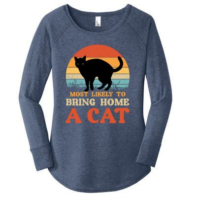 Most Likely To Bring Home A Cat Women's Perfect Tri Tunic Long Sleeve Shirt