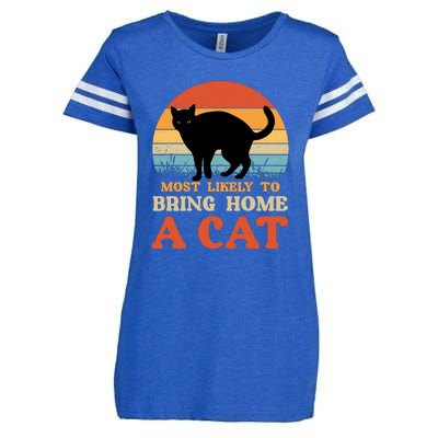 Most Likely To Bring Home A Cat Enza Ladies Jersey Football T-Shirt