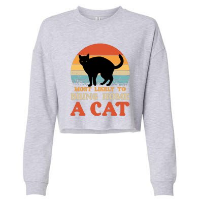 Most Likely To Bring Home A Cat Cropped Pullover Crew