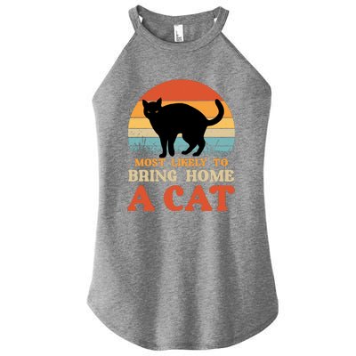 Most Likely To Bring Home A Cat Women's Perfect Tri Rocker Tank