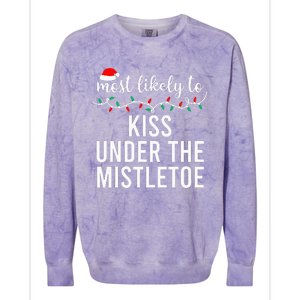 Most Likely To Christmas Matching Family Pajamas Colorblast Crewneck Sweatshirt