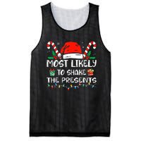 Most Likely To Shake The Presents Funny Family Christmas Mesh Reversible Basketball Jersey Tank