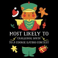 Most Likely To Challenge Santa To Eating Contest Christmas 16 in Basic Backpack