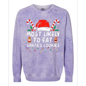 Most Likely To Eat Santas Cookies Family Christmas Holiday Colorblast Crewneck Sweatshirt