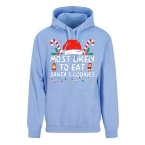 Most Likely To Eat Santas Cookies Family Christmas Holiday Unisex Surf Hoodie