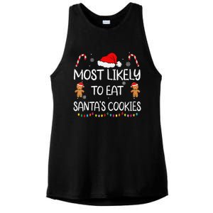 Most Likely To Eat Santas Cookies Family Christmas Matching Ladies PosiCharge Tri-Blend Wicking Tank