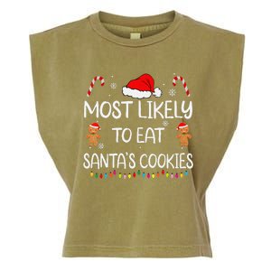 Most Likely To Eat Santas Cookies Family Christmas Matching Garment-Dyed Women's Muscle Tee