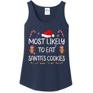 Most Likely To Eat Santas Cookies Family Christmas Matching Ladies Essential Tank