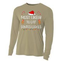 Most Likely To Eat Santas Cookies Family Christmas Matching Cooling Performance Long Sleeve Crew