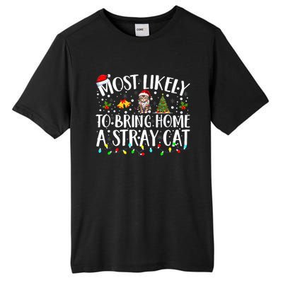 Most Likely To Bring Home A Stray Cat christmas Tall Fusion ChromaSoft Performance T-Shirt