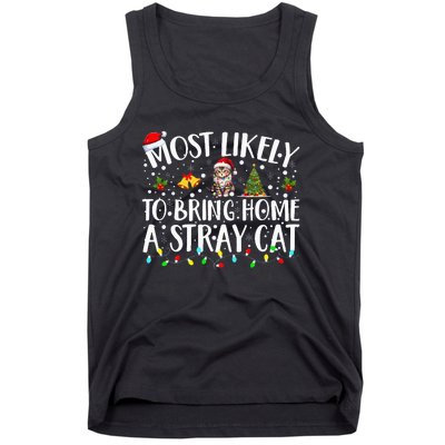 Most Likely To Bring Home A Stray Cat christmas Tank Top