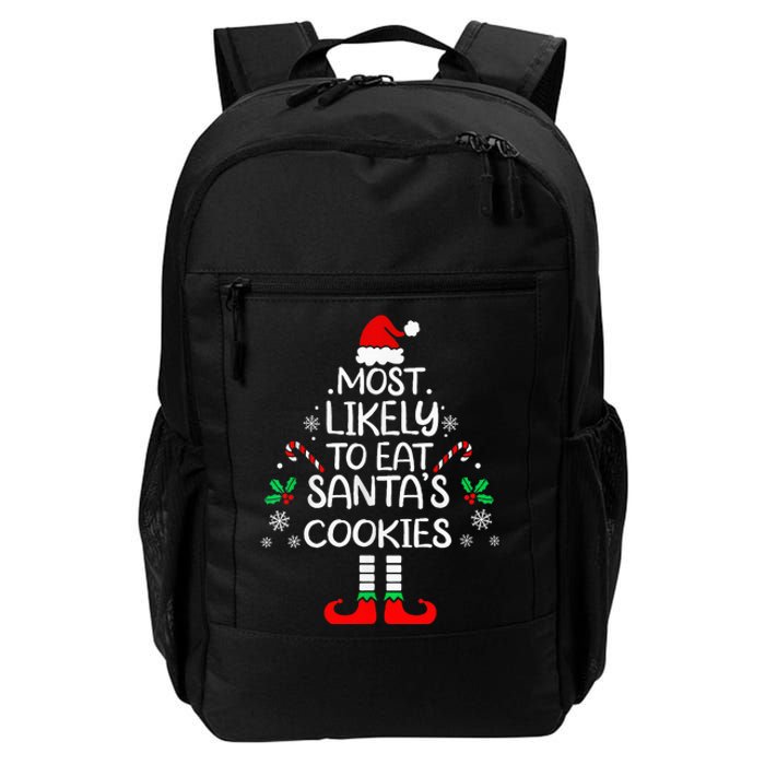 Most Likely To Eat Santas Cookies Christmas Family Matching Daily Commute Backpack