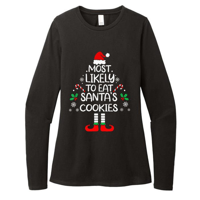 Most Likely To Eat Santas Cookies Christmas Family Matching Womens CVC Long Sleeve Shirt