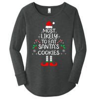 Most Likely To Eat Santas Cookies Christmas Family Matching Women's Perfect Tri Tunic Long Sleeve Shirt