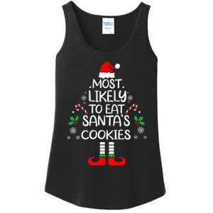 Most Likely To Eat Santas Cookies Christmas Family Matching Ladies Essential Tank