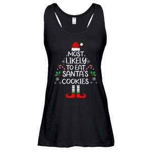 Most Likely To Eat Santas Cookies Christmas Family Matching Ladies Essential Flowy Tank