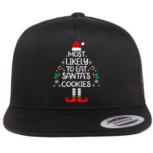 Most Likely To Eat Santas Cookies Christmas Family Matching Flat Bill Trucker Hat