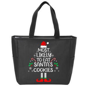 Most Likely To Eat Santas Cookies Christmas Family Matching Zip Tote Bag