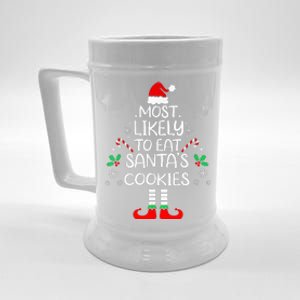 Most Likely To Eat Santas Cookies Christmas Family Matching Beer Stein