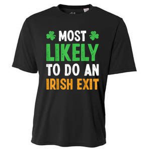 Most Likely To Do An Irish Exit Funny St Patrick Cooling Performance Crew T-Shirt