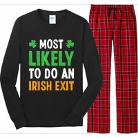 Most Likely To Do An Irish Exit Funny St Patrick Long Sleeve Pajama Set