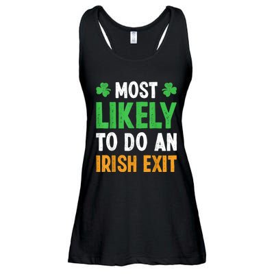 Most Likely To Do An Irish Exit Funny St Patrick Ladies Essential Flowy Tank