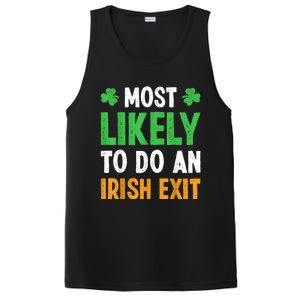 Most Likely To Do An Irish Exit Funny St Patrick PosiCharge Competitor Tank