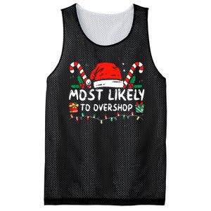 Most Likely To Overshop Shopping Family Crew Christmas Mesh Reversible Basketball Jersey Tank