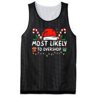 Most Likely To Overshop Shopping Family Crew Christmas Mesh Reversible Basketball Jersey Tank