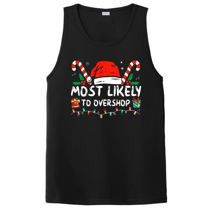 Most Likely To Overshop Shopping Family Crew Christmas PosiCharge Competitor Tank