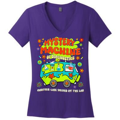 Med Lab Tech Lab Week 2025 Mystery Machine Women's V-Neck T-Shirt