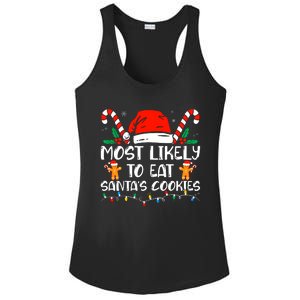 Most Likely To Eat SantaS Cookies Funny Family Christmas Ladies PosiCharge Competitor Racerback Tank