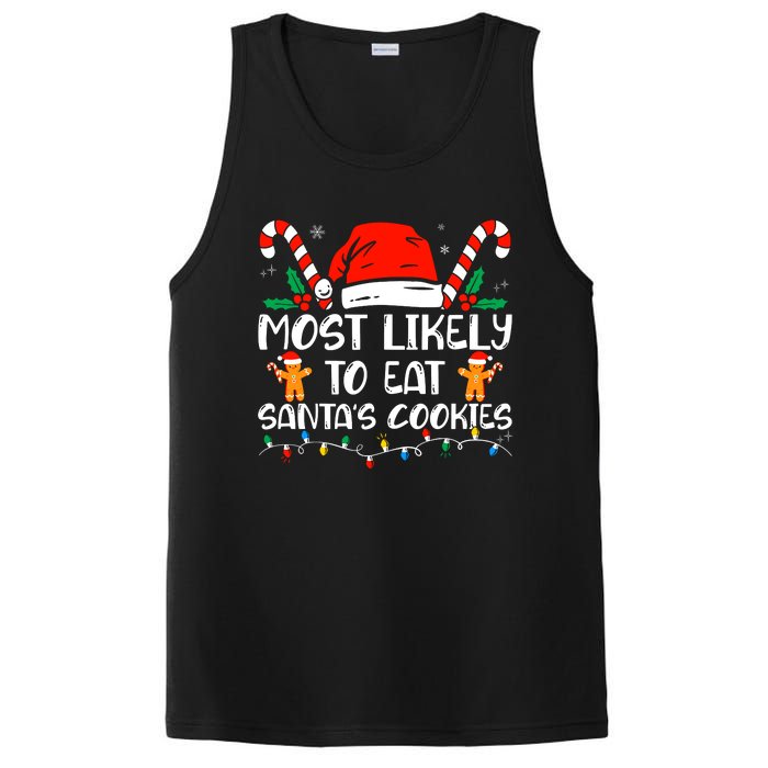 Most Likely To Eat SantaS Cookies Funny Family Christmas PosiCharge Competitor Tank