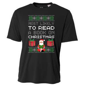 Most Likely To Read A Book On Christmas Cooling Performance Crew T-Shirt