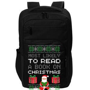 Most Likely To Read A Book On Christmas Impact Tech Backpack