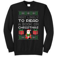 Most Likely To Read A Book On Christmas Tall Sweatshirt