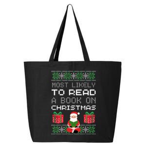 Most Likely To Read A Book On Christmas 25L Jumbo Tote