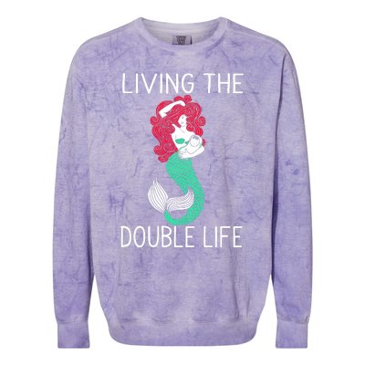 Mermaid Living The Double Life Colorblast Crewneck Sweatshirt