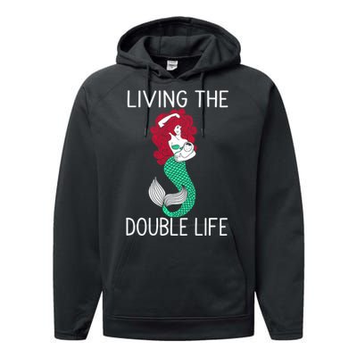 Mermaid Living The Double Life Performance Fleece Hoodie