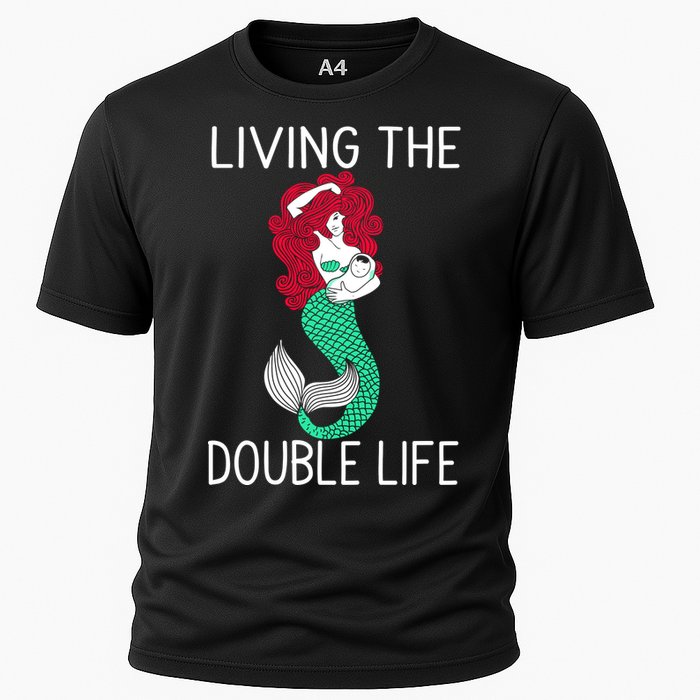 Mermaid Living The Double Life Cooling Performance Crew T-Shirt