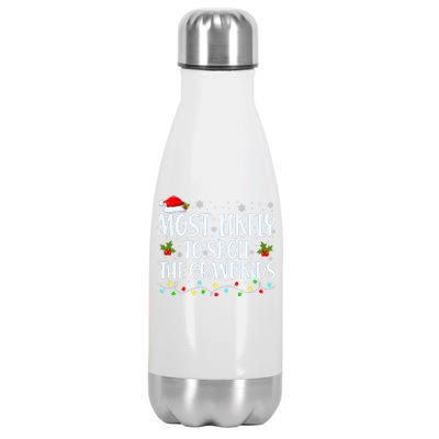 Most Likely To Spoil The Grandkids Funny Christmas Grandma Stainless Steel Insulated Water Bottle