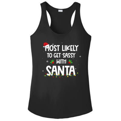 Most Likely To Get Sassy With Santa Funny Family Christmas Ladies PosiCharge Competitor Racerback Tank