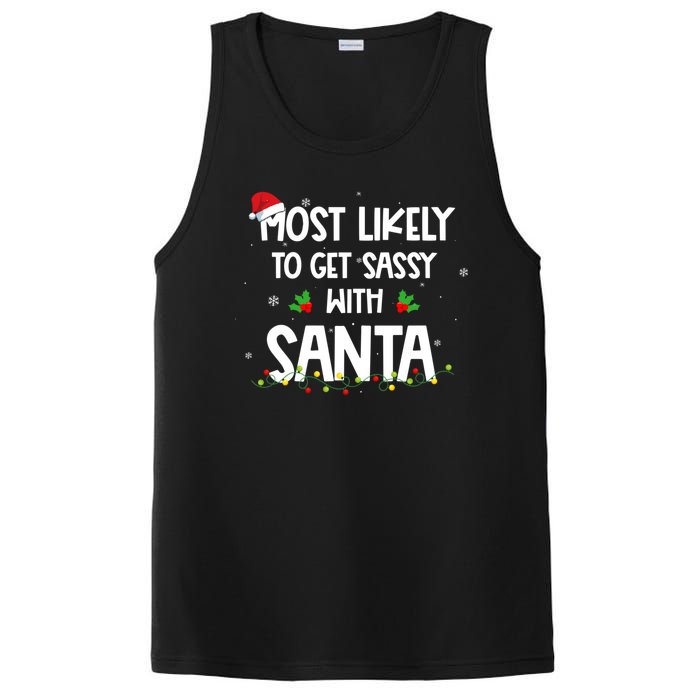 Most Likely To Get Sassy With Santa Funny Family Christmas PosiCharge Competitor Tank