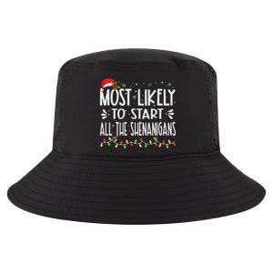 Most Likely To Start All The Shenanigans Funny Family Cool Comfort Performance Bucket Hat