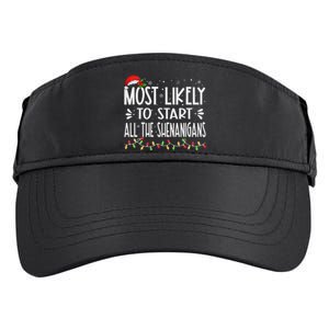 Most Likely To Start All The Shenanigans Funny Family Adult Drive Performance Visor