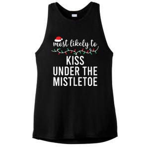 Most Likely To Christmas Matching Family Pajamas Funny Ladies PosiCharge Tri-Blend Wicking Tank