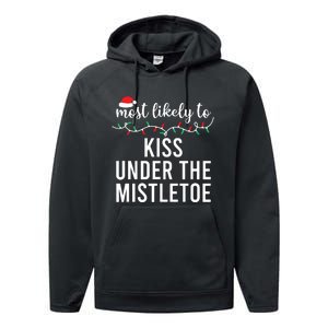 Most Likely To Christmas Matching Family Pajamas Funny Performance Fleece Hoodie